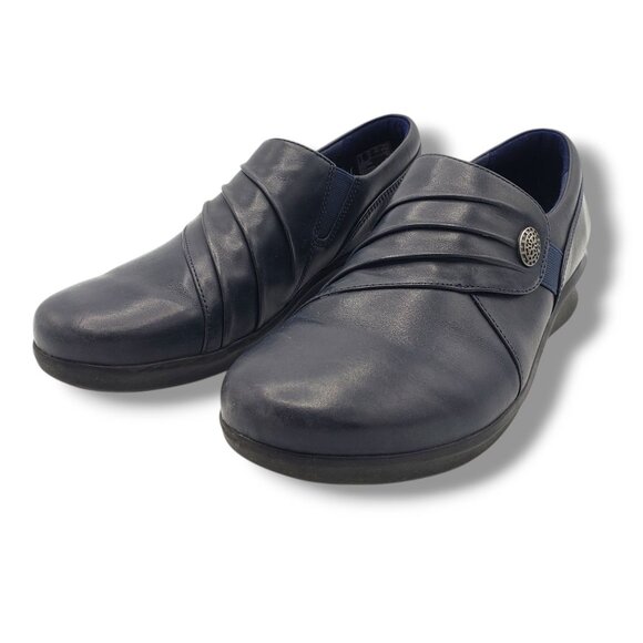 Clarks Collection Hope Roxanne Loafers Womens 7.5 Blue Leather Slip On - Picture 4 of 9